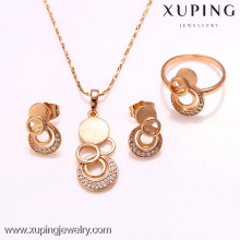 62216-xuping 18k el más nuevo diseño dubai 18K chapado en oro conjunto de joyas